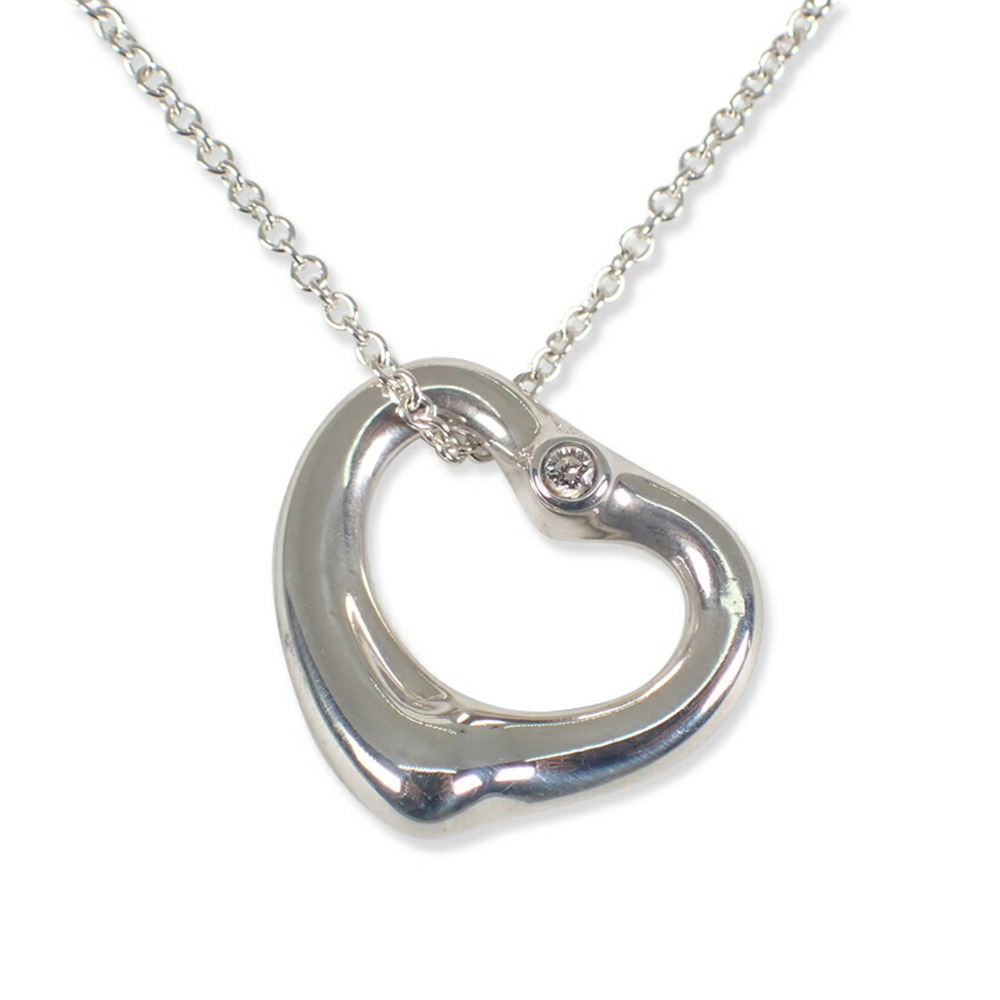 TIFFANY Silver Diamond Heart Necklace
